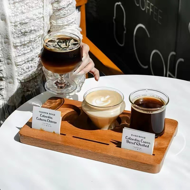 Wooden Coffee Cup Tray, Farm H - Farming Japan ulasan dan harga